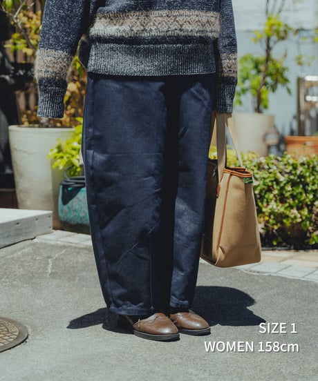#-73 Rigid denim 1tuck baloon pants