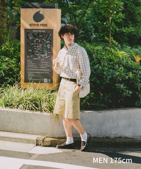 #-06 Windowpane check stand collar shirts