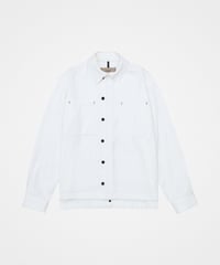 “UNFOLK CLASSIC” Enshu soft herringbone shirt jacket (White)