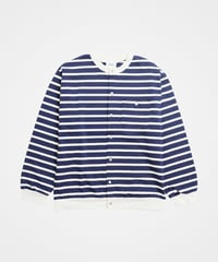 #-19 Heavy weight border cardigan (Navy)