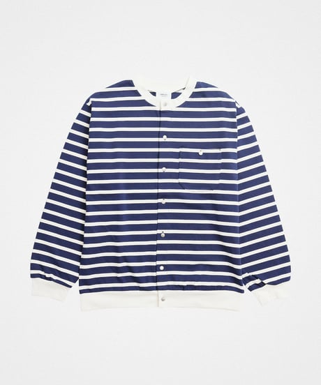 #-19 Heavy weight border cardigan (Navy)