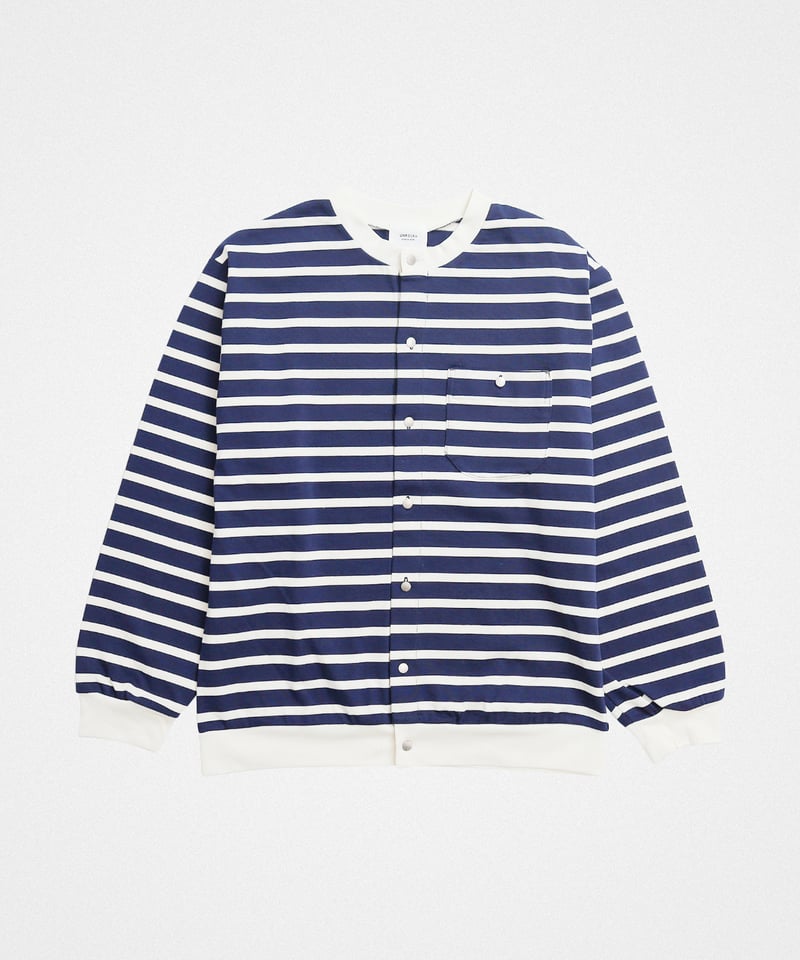 19 Heavy weight border cardigan (Navy) | UNFOLK