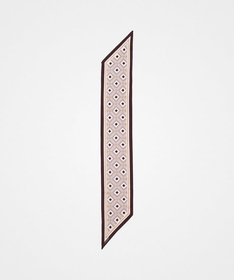 #-59 Hand print silk scarf (Brown)