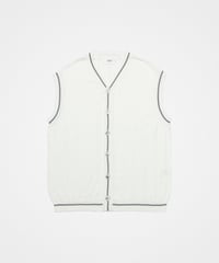 #-09 16G giza cotton vneck knit vest (Ivory)