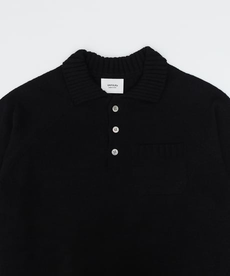 #-33 7×3G cotton knit polo (Black)
