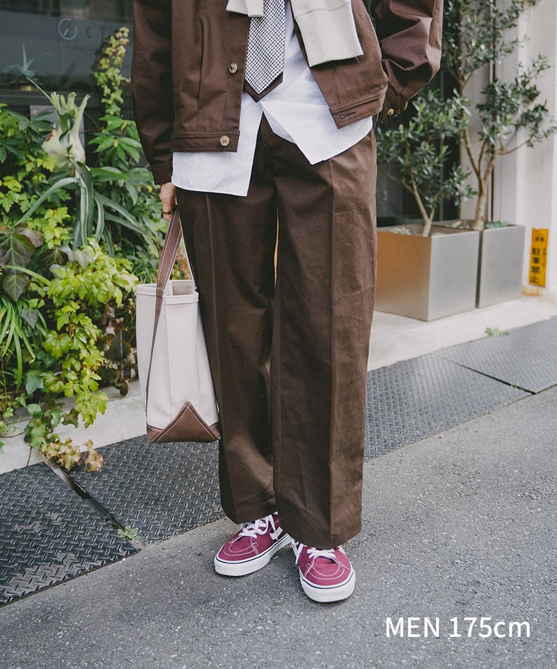 03 Ventile gabardine 2tuck pants | UNFOLK