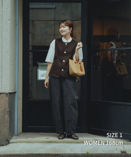 “UNFOLK CLASSIC” Banshu stripe pattern baloon pants