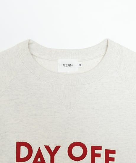 #-80 "DAYOFF" loose embroidery sweat (Ivory)