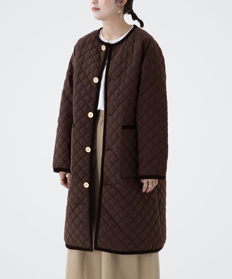 #-72 Diamond Quilt 2way coat (Brown)