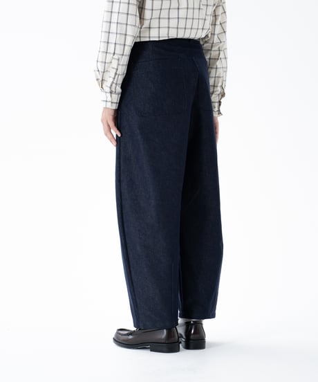 #-73 Rigid denim 1tuck baloon pants