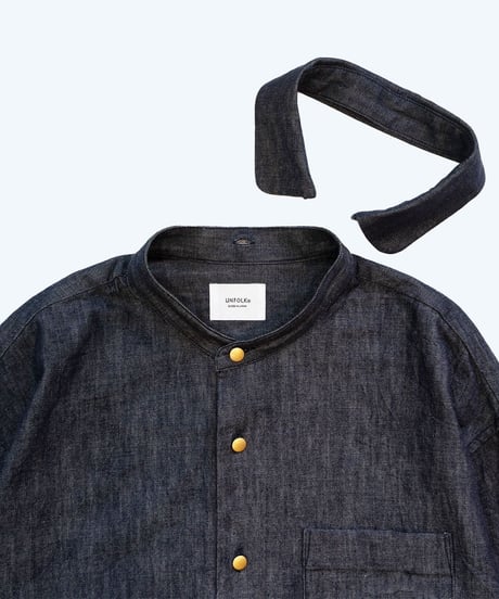 #-40 EX. 2way cropped denim shirt