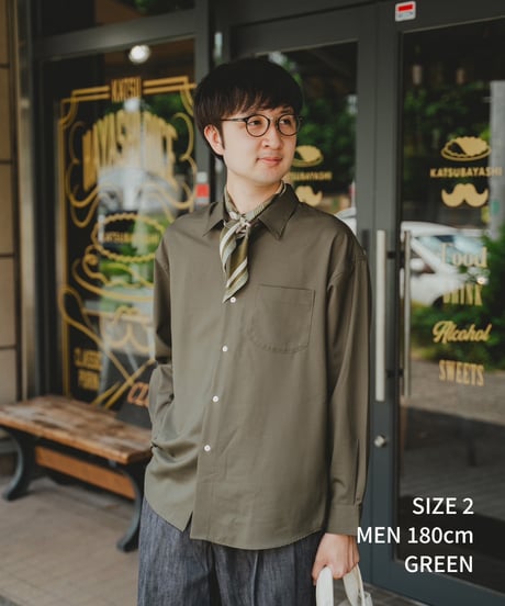 #-41 2way detachable collar wool shirt（Brown）
