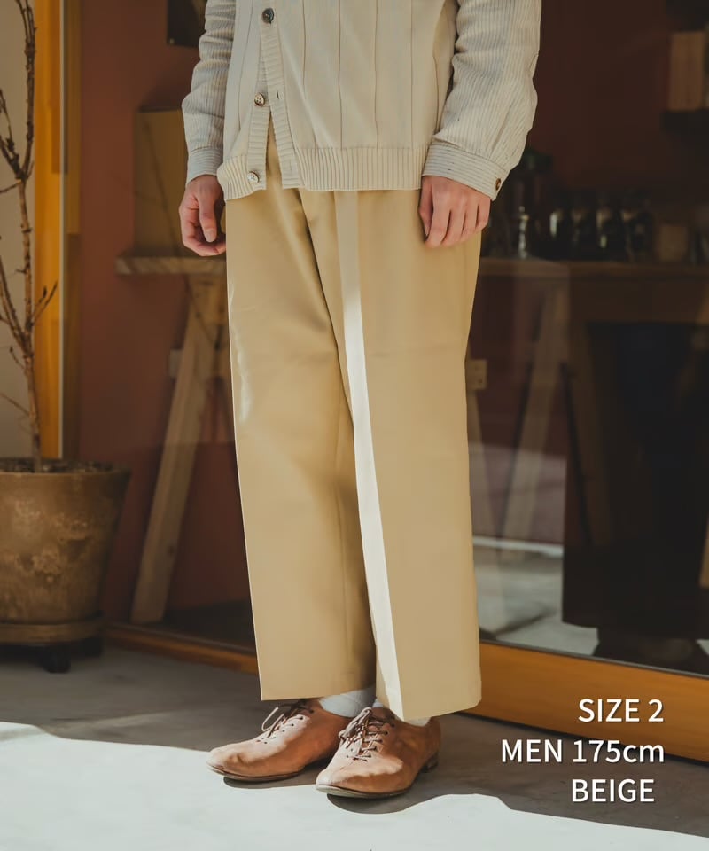 UNFOLK Ventile 2tuck pants ベージュ 1 24 Ventile gabardine 2tuck straight pants (Be