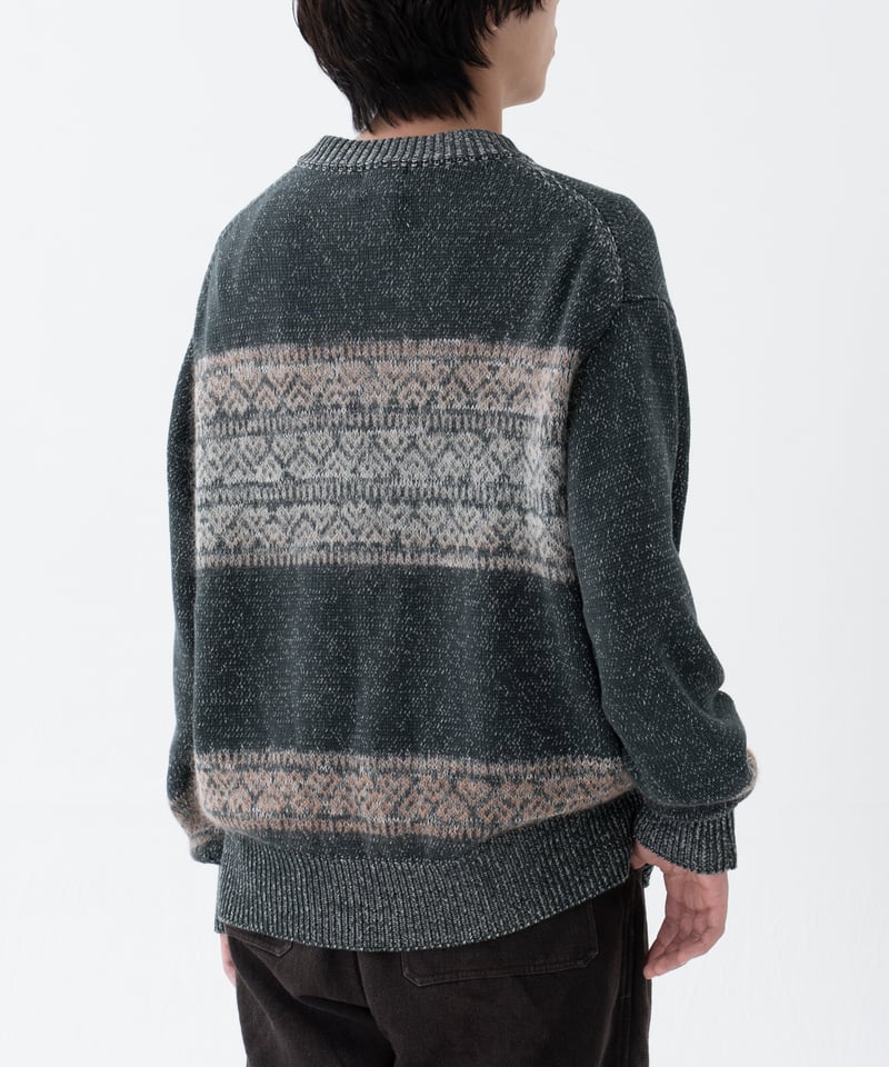 68 Fair isle pattern jacquard knit (Green) |