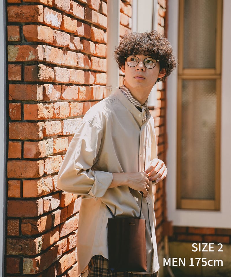 トップス Unfolk 2way detachable collar shirt Navy 61 2way detachable collar short sleeve stripe