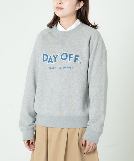 #-80 "DAYOFF" loose embroidery sweat (Gray)