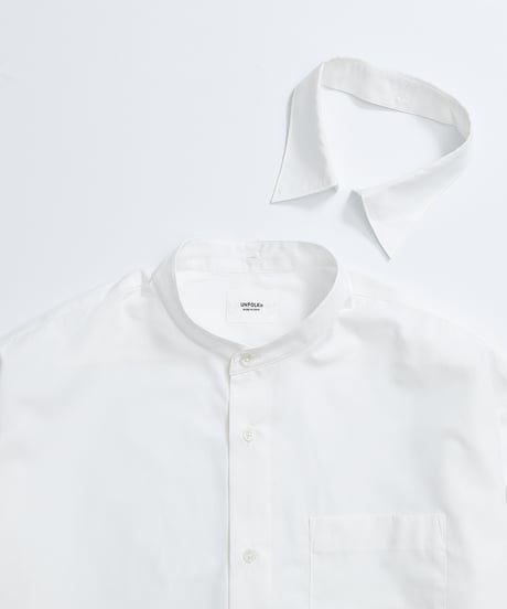 #-15 2way detachable collar shirt (White)
