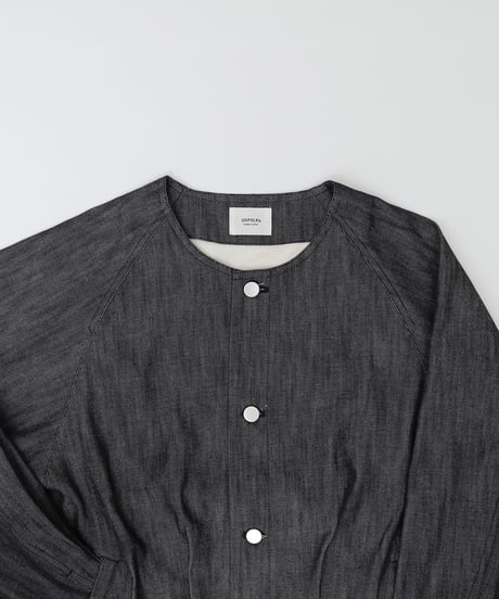#-32 Rigid denim nocollar blouson (Indigo)