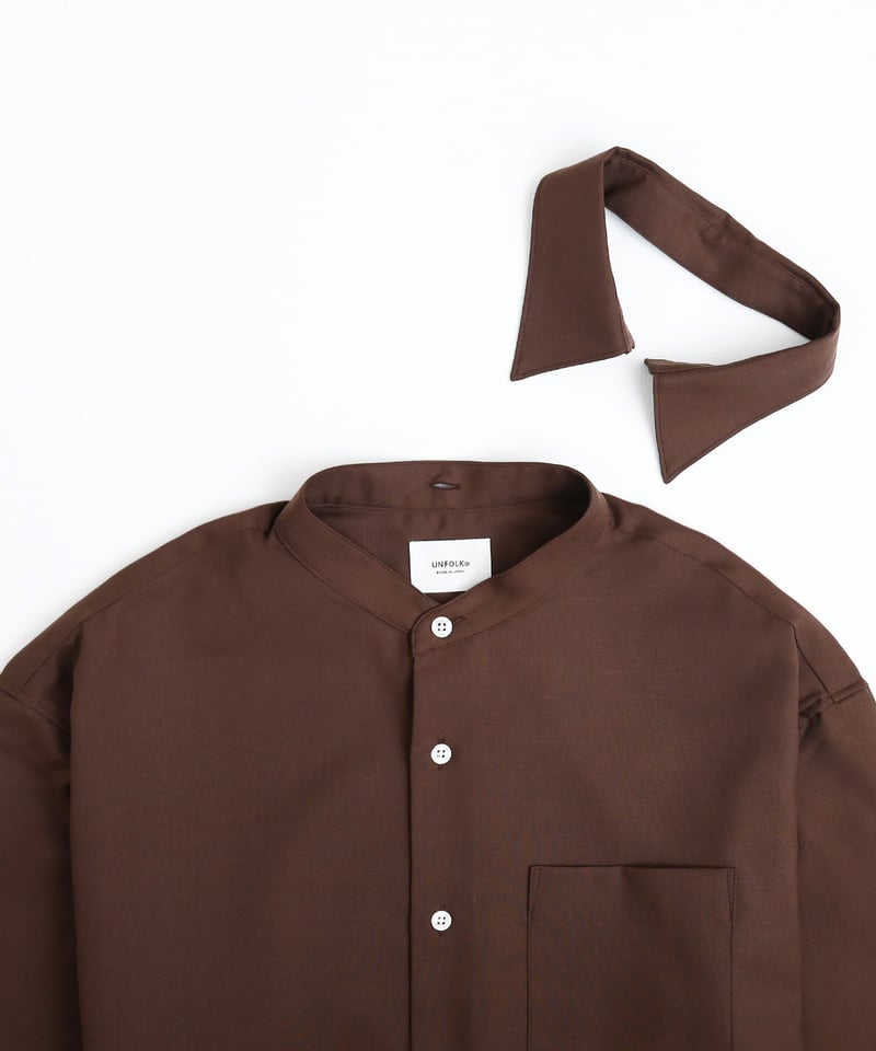 41 2way detachable collar wool shirt（Brown） |