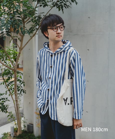 "UNFOLK CLASSIC" Banshu shuttle stripe shirt jacket