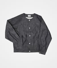 #-32 Rigid denim nocollar blouson (Indigo)