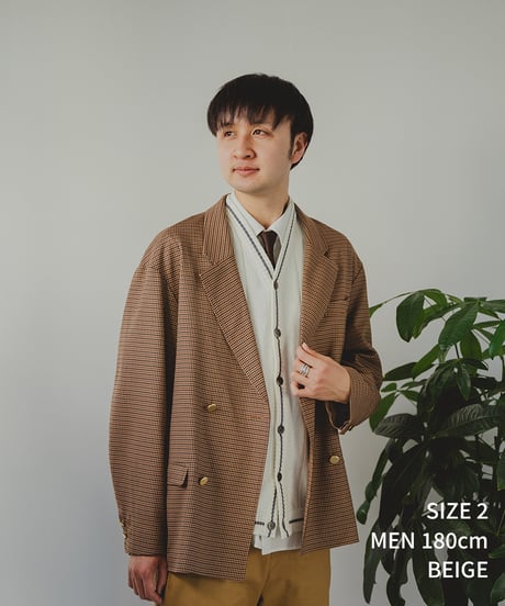 #-31 4B relax double check blazer (Beige)