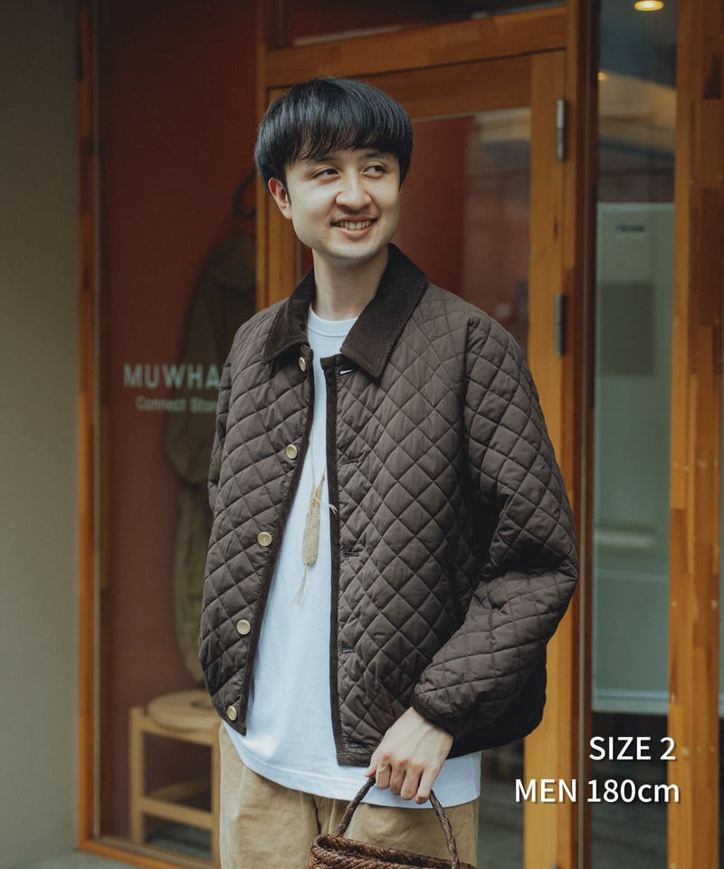 UNFOLK ブルゾン 71 Diamond Quilt 2way blouson (Navy) | UNFOLK