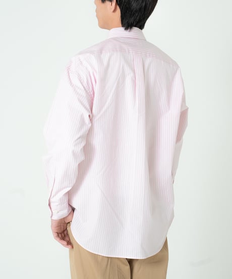 #-78 2way detachable collar stripe shirt (Pink)