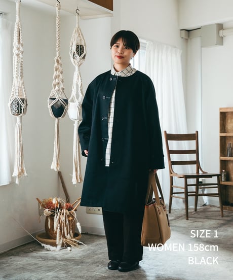 #-27 Reversible nocollar coat (Black)