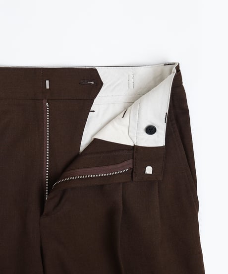 #-47 Wool mix 2tuck slacks (Brown)