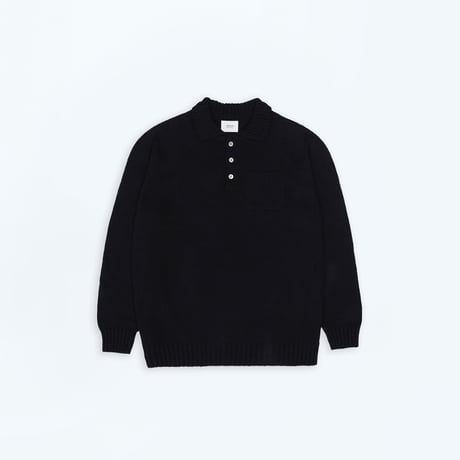 #-33 7×3G cotton knit polo (Black)