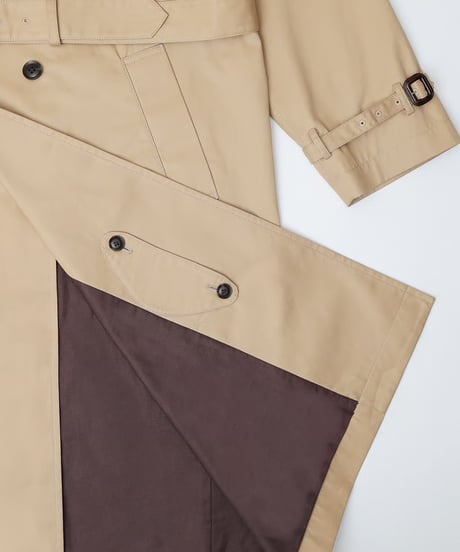 #-30 Ventile gabardine belted trench coat