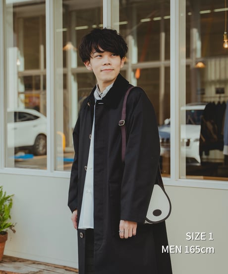 #-53 Ventile gabardine 2way railway coat (Black)