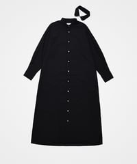 #-44 2way detachable collar shirt onepiece (Black)