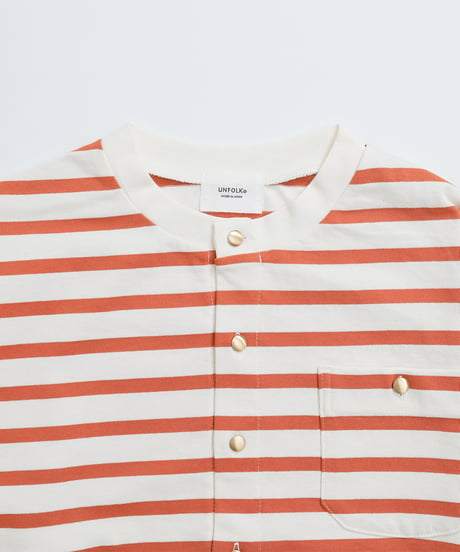 #-19 Heavy weight border cardigan (Orange)