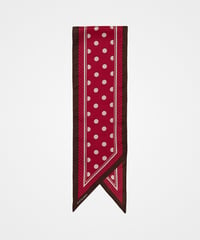 #-74 Hand print silk scarf (Red)