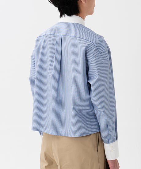 #-57 EX. 2way detachable collar cleric shirt