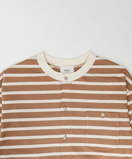 #-19 Heavy weight border cardigan (Beige)