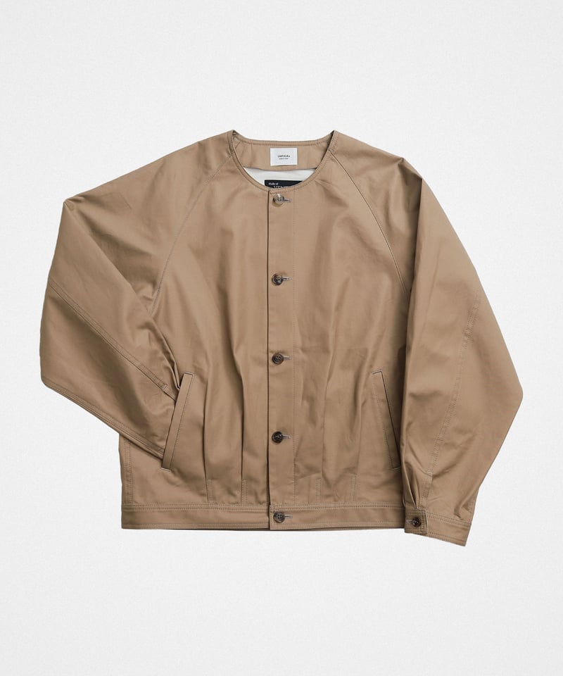 05 Ventile gabardine nocollar blouson (Beige)