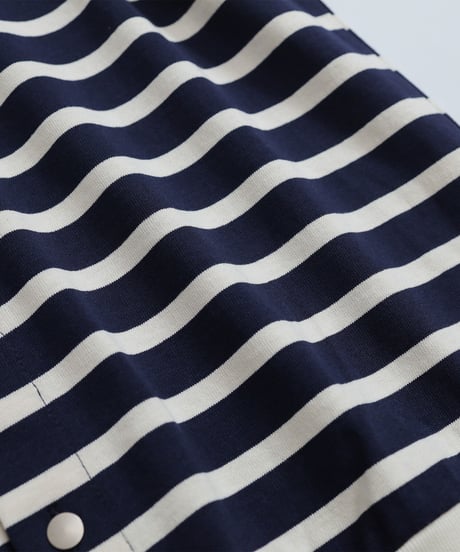 #-19 Heavy weight border cardigan (Navy)