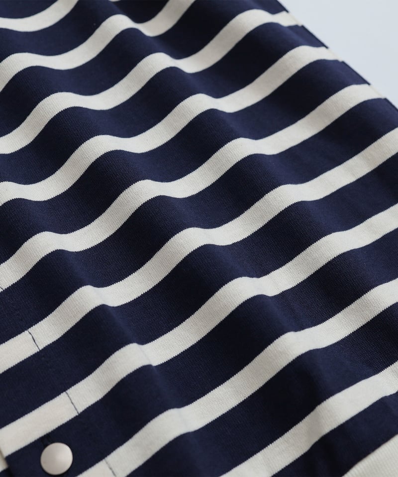 19 Heavy weight border cardigan (Navy) | UNFOLK
