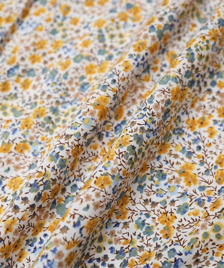 #-79 2way detachable collar liberty print shirt (Yellow)