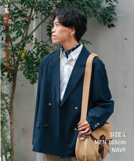 #-22 4B relax double blazer (Black)