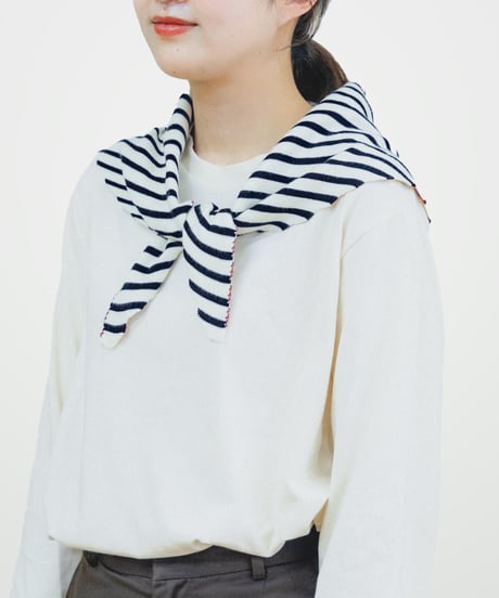#-86 14G i-plating reversible border triangle scarf
