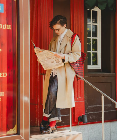 #-30 Ventile gabardine belted trench coat