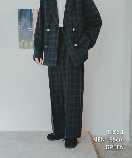 #-36 Seamless classic check slacks (Green)
