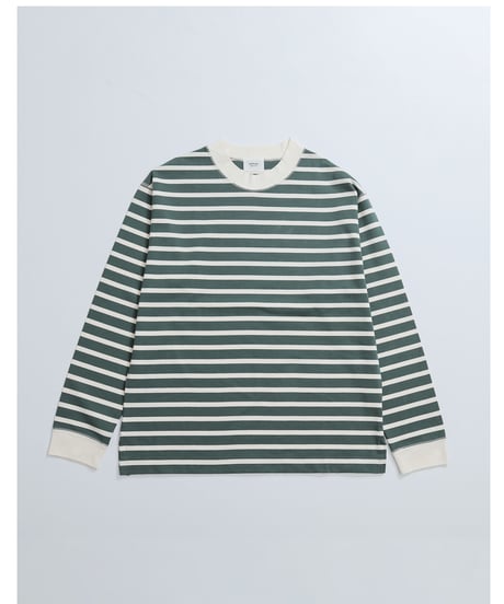 #-20 Heavy weight border long tshirt (Green)