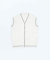 #-35 Giza cotton tilden knit vest (Ivory)