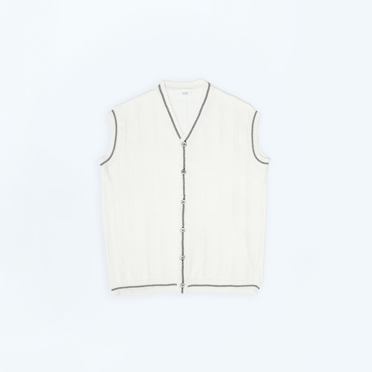 35 Giza cotton tilden knit vest (Ivory) | UNF 35 Giza cotton tilden knit vest (Ivory) | UNF