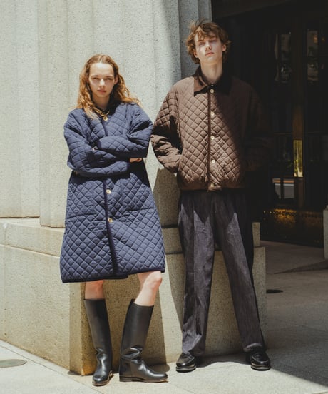 #-71 Diamond Quilt 2way blouson (Navy)
